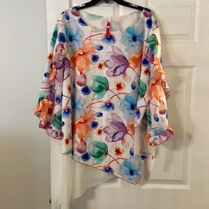 IC Collection Women Shirt size XXL Made in USA very colorful length 32” bust 50”